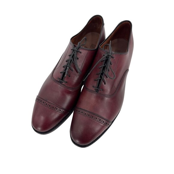 Allen Edmonds Fifth Avenue Mens Burgundy Cap-Toe Oxford Dress Shoes 11.5 D #5736 - Picture 2 of 6